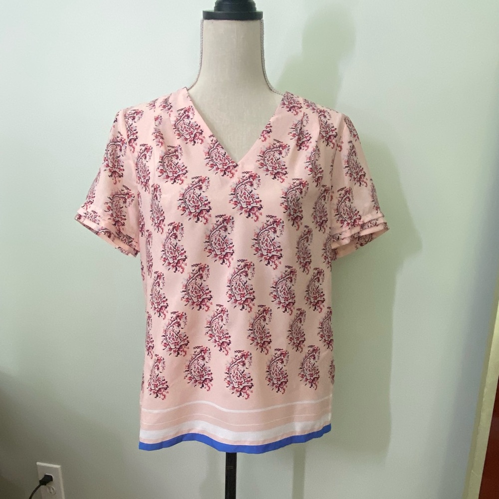 Banana Republic Pink Printed Blouse Size Small